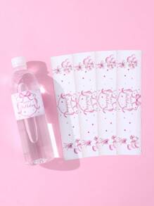 10/24 Stücke rosa Schleifenmuster Geburtstags Flaschenetiketten Aufkleber, rosa Schleifenthema Flaschenetiketten für Geburtstags-Baby-Dusche Geschlechts-Enthüllungs-Party Geschenkverpackung Aufkleber, Familien Feiertags-Party Gastgeschenke Heim Esszimmerdekoration, rosa Schleifenwasser Flasche Geschenkverpackung Aufkleber, Geschenkverpackung Zubehör, Geburtstags Party Dekorationen, Geburtstag Party Zubehör, Party Gastgeschenke
