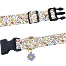 Collier pour chien mignon avec breloque fleur rose jaune blanc collier réglable pour animal de compagnie avec motif floral pour chien femelle mâle petit moyen grand