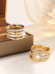 1pc Minimalist Stainless Steel Stackable Ring, Fashionable, Unique Personalized Titanium Steel Ring - Multicolor - View 7