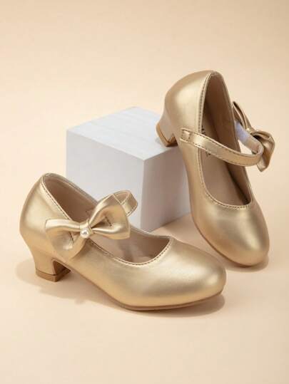 Girls' High Heels 2025 Spring And Autumn New Colorful Princess Shoes, Children's High Heels, Little Girls Performance Versatile Glitter Crystal Shoes