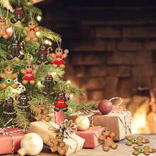 15/30 sztuk gotyckich piernikowych ludzików z drewna, ozdoby świąteczne, straszne piernikowe ludziki na choinkę, przerażające rekwizyty z motywem horroru, odpowiednie na Halloween, dekoracje świąteczne, dekoracje na imprezy i wydarzenia z ostrymi zębami i przerażającymi oczami, które dodadzą świątecznego klimatu!