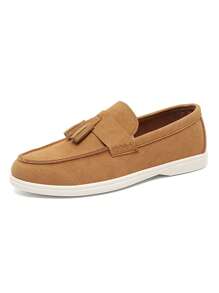 Men's Loafers, Summer New Anti-Slip & Wear-Resistant Flat Comfortable Slip-On Shoes,Outdoor Casual Driving Shoes Plus Size Breathable Moccasins Fashionable Luxury Odor-Resistant Canvas Upper Contrast Color Sneakers, Straw Braided Sole Slouchy Shoes, All Season