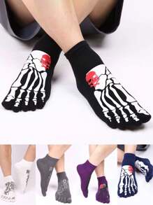 2/1 Paar Socken mit Totenkopf-Klauen Motiv, Gitarren-Jungen Knöchelsocken, Sommer Boden Gitter Zehenstrümpfe, geeignet für den täglichen Gebrauch, Partys, Dating und Bühnenauftritte