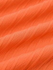 AIJ Amarilo 夏季女式橙色性感交叉吊带短款上衣和高腰短裤两件套度假派对优雅装 - 橘色 - 查看 7