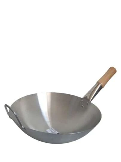 WOK Vencort 32 cm acero inoxidable con mango de madera sartén profundo cocina gourmet resistente antiadherente diseño profesional fácil limpiar ideal para salteados stir fry saludable menaje útil