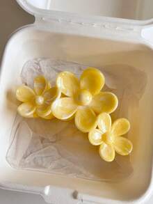 2pcs/1pc Cute Plumeria Hair Claw Clips, Fashionable And Suitable For Daily Wear, Casual, Beach, Dates, Travel, Gatherings, Spring & Summer Outfits Fashion Hair Accessories Elegant Hair Clip - Multicolor - View 2