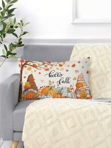 2 件套，Hello Autumn 枕套，矮南瓜和枫叶方形抱枕套，秋季装饰靠垫套，适用于户外露台、客厅、卧室、沙发、床装饰，不含枕芯 - 黃色 - 查看 9