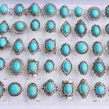 Paquete de 10 anillos de piedra natural vintage y ajustables, adecuados para joyería diaria de mujer, fiestas y regalos