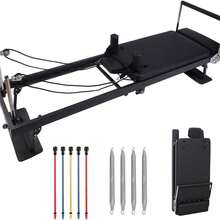 Huisuilinss Pilates Reformer,75" Foldable Pilates Machine & Equipment For Home Use And Gym Workout,Fit For Advanced And Beginners Users,Up To 250 Lbs Weight Capacity,Dual Resistance (Springs + Bands) - Black - View 1