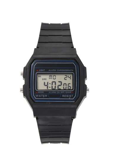 Relógio masculino digital LED da moda, esportivo, militar, de pulso, vintage, com pulseira de silicone, relógio eletrônico