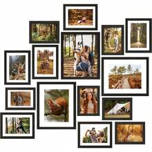 Tomnk Picture Frames Set, 15 Pack Black Picture Frames Collage Wall Decor For Assorted Photos, Three 8x10, Six 5x7, Six 4x6 For Wall Hanging Or Tabletop Display - Nhiều màu - Xem 1