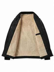 Chaqueta con cremallera y forro de unicolor para hombre