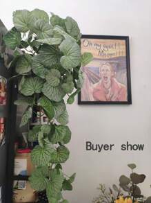 40/70cm Artificial Hanging Vines Fake Begonia Plants Silk Grape Rattan Real Touch Vivid Vine Leaves Hanging Scindapsus Garland For Home Garden Indoor Balcony Decor Without Pot 1pc