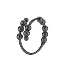 Bague anti-anxiété Bague perles Bagues pour femmes hommes Bague en acier inoxydable Spinner Spiral Simulé Librement Anti Stress Bague Fidget Cadeaux de fête Bijoux