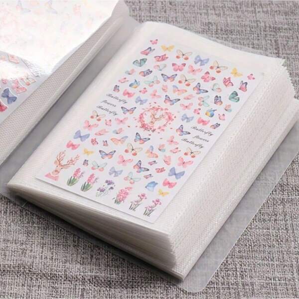 1 Large Capacity Slot Nail Decal Storage Book: Empty Album For Collecting Decals, Nail Art Tools Organizer And Display Notebook,For Holiday Beach, Bathroom Collection, Bedroom Collection, Father Day Gift