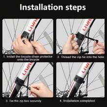 4pcs/Set ENLEE Bike Rear Fork Protective Rings Scratch-Resistant And Adjustable Bicycle Chainstay Protector Durable Rubber Bicycle Chain Protector With Nylon Cable Ties For Road And Mountain Bikes, Cycling Accessories - Multicolor - View 5