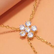 1 pièce Bracelet de doigt floral, bracelet fleur strass design de niche minimaliste pour femmes