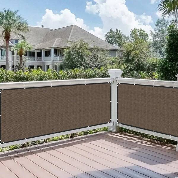 VANDHAM 1 Set Blackout Balcony/Yard Curtain, Thickened Polyester Sun Shading Curtain - 100% Blackout, UV Protection, Windproof, Garden/Patio Privacy Protection, Includes Adjustment Rope + Reinforcement Strap