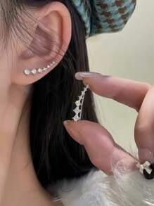 1 Pair Of Exquisite, Elegant, Luxurious, Sparkling Seven Star Earrings, Fashionable And Casual Style, Jewelry Accessories, Suitable For Women's Daily Wear, Holiday Gifts, Ideal Choice For Valentine's Day, Suitable For All Seasons