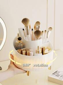 Multifunctional Rotating Pen Holder, Cosmetic Storage Box, Oval Makeup Brush Holder, Large Capacity Desktop Storage Box, Pen Cup, Stationery Organizer ,Jewellery Box,Pouch,Makeup Brush Holder,Brush Holder,Perfume Organiser,Pouch Bag