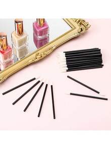 50/100pcs Cool Pure Black Disposable Makeup Brush Lip Brush Eyelash Brush, Lip Brush With A Replacement Container, Eyelash Lash Brush Stick Smear Lip Brush Makeup Brush Kit,Brush Set,Makeup Brush Kit,Make Up Brush Set,Make Up Set Complete,Makeup Brush Set,Complete Makeup Kit,Brush Kit,Brushes Makeup Set,Makeup Gift Set - Black - View 10