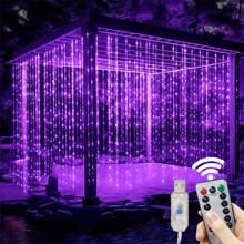 8 Lighting Modes Fantasy Fairy USB Wreath Lamp, Purple Light Indoor Decorative Lamp For Halloween, Party, Bedroom, Living Room Hanging Decoration