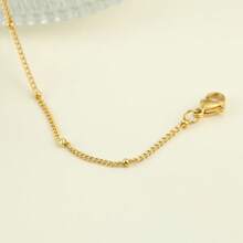1pc Gold Stainless Steel Bead Chain Anklet, Simple & Versatile Decoration, Suitable For Daily Wear, Vacation, Beach