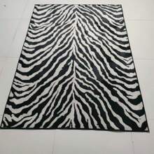 1pc Zebra Pattern Decorative Rug, Modern Mat Aesthetic Floor Pad, Enjoy Happiness By Stepping On The Mat, Vintage Abstract Geometric Pattern Mat, Suitable For Living Room, Bedroom, Office Minimalist Room Decor, Soft Velvet Material.