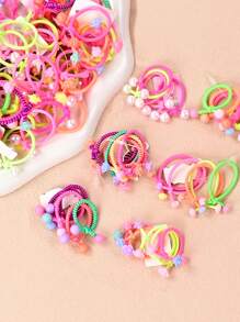 678pcs Cute Multicolor Hair Accessory Set, Including Colorful Bowknot Hair Clips, Acrylic Butterfly Hair Clips And Various Elastic Hair Bands, Girls Casual Everyday And Party Hairstyle Decorations, Suitable For All Seasons