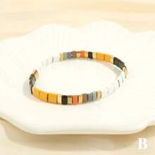 1pc Bohemian Style Colorful Glass Bead Bracelet, Perfect Gift For Men And Women
