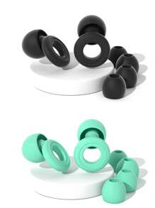 6 Sets - Reusable Silicone Earplugs For Sleeping And Swimming - 35dB Noise Reduction, With 2 Pairs Of Ear Caps, Suitable For Snoring, Studying, Concerts And Hearing Protection