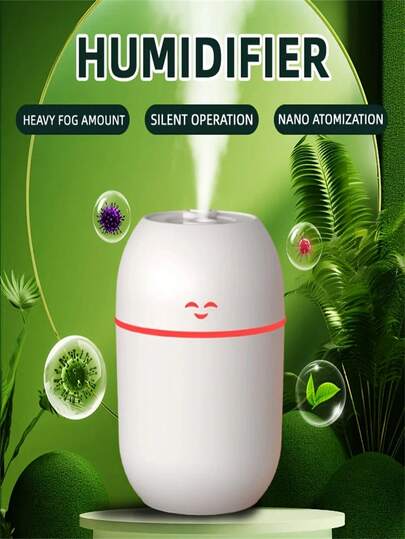 7.44oz Ultrasonic Essential Oil Diffuser With LED Lamp For HomeAnd Car -Happy Face Humidifier With UsB Mist Maker ForAromatherapy Spray Outdoor Decor Garden Decor Garden Home Decor