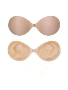 Strapless Sticky Silicone Bra Cup Pad Thickened 3cm Cleavage Enhancer Invisible Push Up Bra For Small Bust, Suitable For Dresses, Wedding Gowns