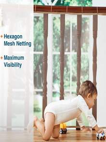 3M 加厚楼梯防护网绳网阳台防护网儿童楼梯网防坠落网楼梯网，耐用楼梯护栏网 - 彩色 - 查看 5