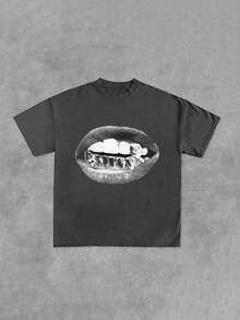 2025 男士夏季休闲圆领短袖T恤带骷髅印花