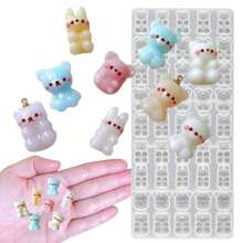 1 Set Of 6 Sitting Bear Shape Resin Molds, 3D Pendant Jewelry Craft Molds, Suitable For Bag Charms, Keychains, DIY Decorations, Daily Wear