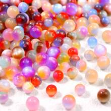 20/30 piezas de cuentas acrílicas arcoíris AB iridiscentes - cuentas espaciadoras redondas, adecuadas para joyería hecha a mano, pulseras y llaveros DIY, materiales para hacer joyas