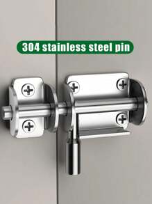 No-Drill Stainless Steel Door Latch, Thickened Surface Mount Bathroom Door Lock, Old-Fashioned Wood Door And Window Anti-Theft Bolt