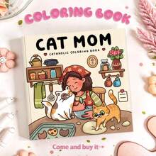 [Mamãe Gato - Livro de Colorir com 24 Páginas] Novo Livro de Colorir para Alívio de Estresse e Cura para Amantes de Gatos, Brinquedo de Alívio de Estresse para Adultos, Brinquedo Educacional para Crianças, Adequado para Famílias, Volta às Aulas, Temporada de Formatura, Dia dos Pais, Dia das Crianças, Livro de Colorir, Padrões Bonitos, Linhas Claras, Livro de Colorir, Desenho e Pintura, Halloween, Natal