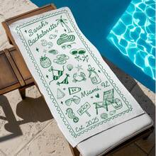 1pc 29″X58″ 31″X71″ Personalized Bachelorette Beach Towel, Custom Location Name Bachelorette Party Pool Towel, Coastal Bridal Shower Gift, Bridal Beach Towel - trắng - Xem 5