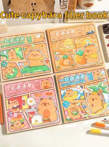 1pc/2pcs Creative Capybara Sketch Books, Random Colors & Styles, Student Line Drawing Practice Album, Cute Doodle Coloring Books, Children Memo Pad Coloring Books, Featuring Adorable Animal Characters
