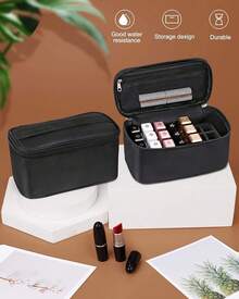 Lipstick Organizer Bag Lip Gloss Lip Balm  Holder Bag Makeup Artist Lipstick Bag With Compartment Cosmetic Bag Women(Black-21holder)