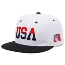 1pc Men's Fashionable Flag Of The United States Embroidery Hip Hop Cap, Fashionable Outdoor Adjustable Sun Protection Unisex Baseball Cap Snapback Hat For Spring And Autumn Travel, Beach Party Halloween