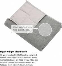 Manta con peso, tamaño Queen 20 libras, manta de enfriamiento para adultos que duermen con calor, manta de cama suave universal para todas las estaciones, 60''x80'', 20 LBS, gris - Gris - Ver 6