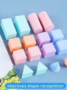 16pcs Geometric Shapes Set, Including Cylinder, Rectangular Prism, Cube, Sphere, Cone, Suitable For Mathematics Teaching Demonstration School Supplies,Back To School - 16pcs/box - View 4
