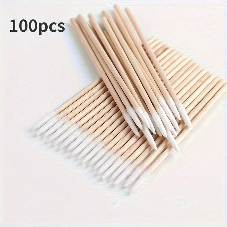 500-Pack Precision Nail Polish Removal Cotton Swabs - Portable, Clean Cotton Swab Heads For Manicures And Makeup - 500 - 查看 1