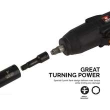 Set de vasos de impacto maestros de 3/8" y 1/2" - 38 piezas - con medidas estándar SAE (pulgadas) y métricas (mm) - de vaso profundo y superficial - Acero Cr-V - Incluye vasos Duométricos - Profundo y superficial - Ver 9