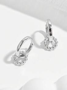 1 par de pendientes elegantes y a la moda de plata de ley 925 con nudo trenzado, adecuados para citas, fiestas y uso diario para mostrar encanto
