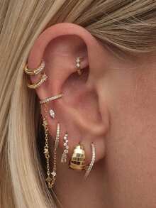 优雅别致的旧钱风格 925 纯银镀金几何纹理环形耳环，适合女士日常佩戴