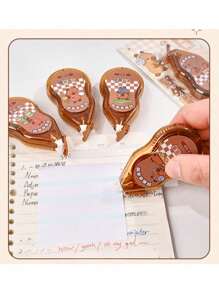 1pc Women's Brown Creative Card Holder Sticker Suitable For DIY Planner, Creative Gift, Practical School Supplies,Back To School